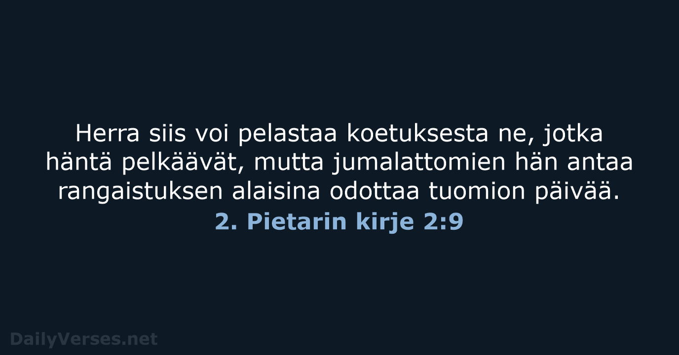 2. Pietarin kirje 2:9 - KR92