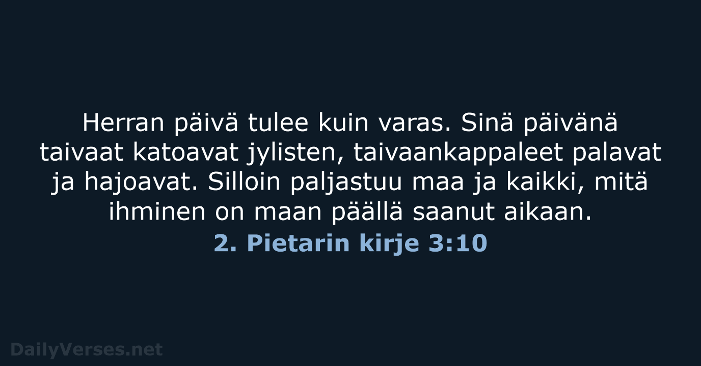 2. Pietarin kirje 3:10 - KR92