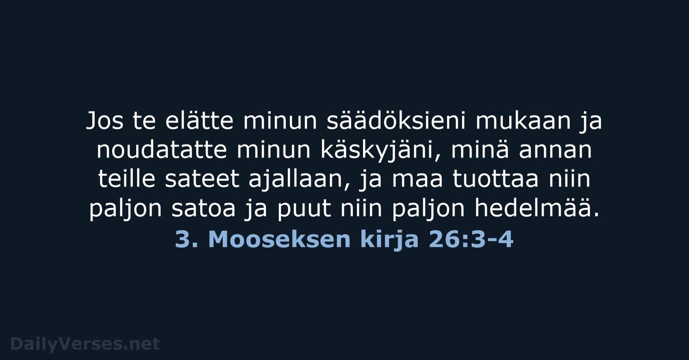 3. Mooseksen kirja 26:3-4 - KR92