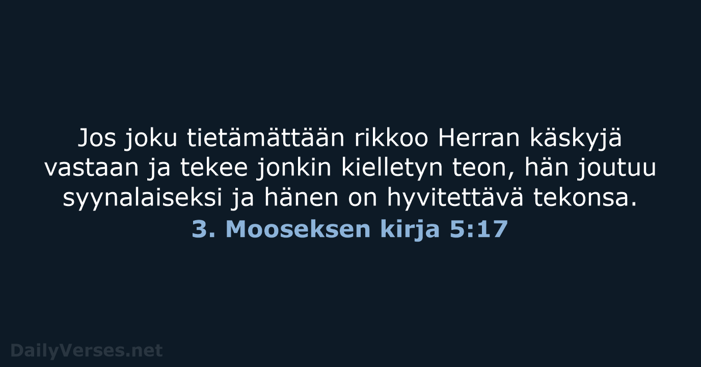 3. Mooseksen kirja 5:17 - KR92