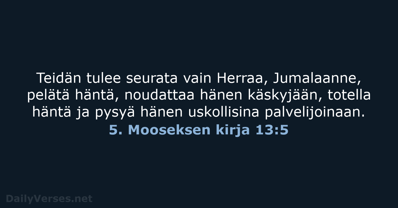 5. Mooseksen kirja 13:5 - KR92