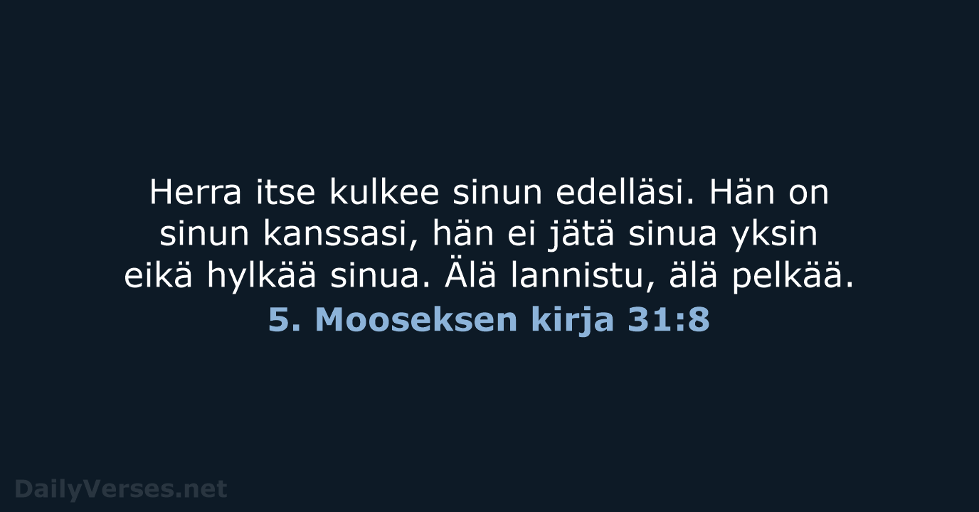 5. Mooseksen kirja 31:8 - KR92