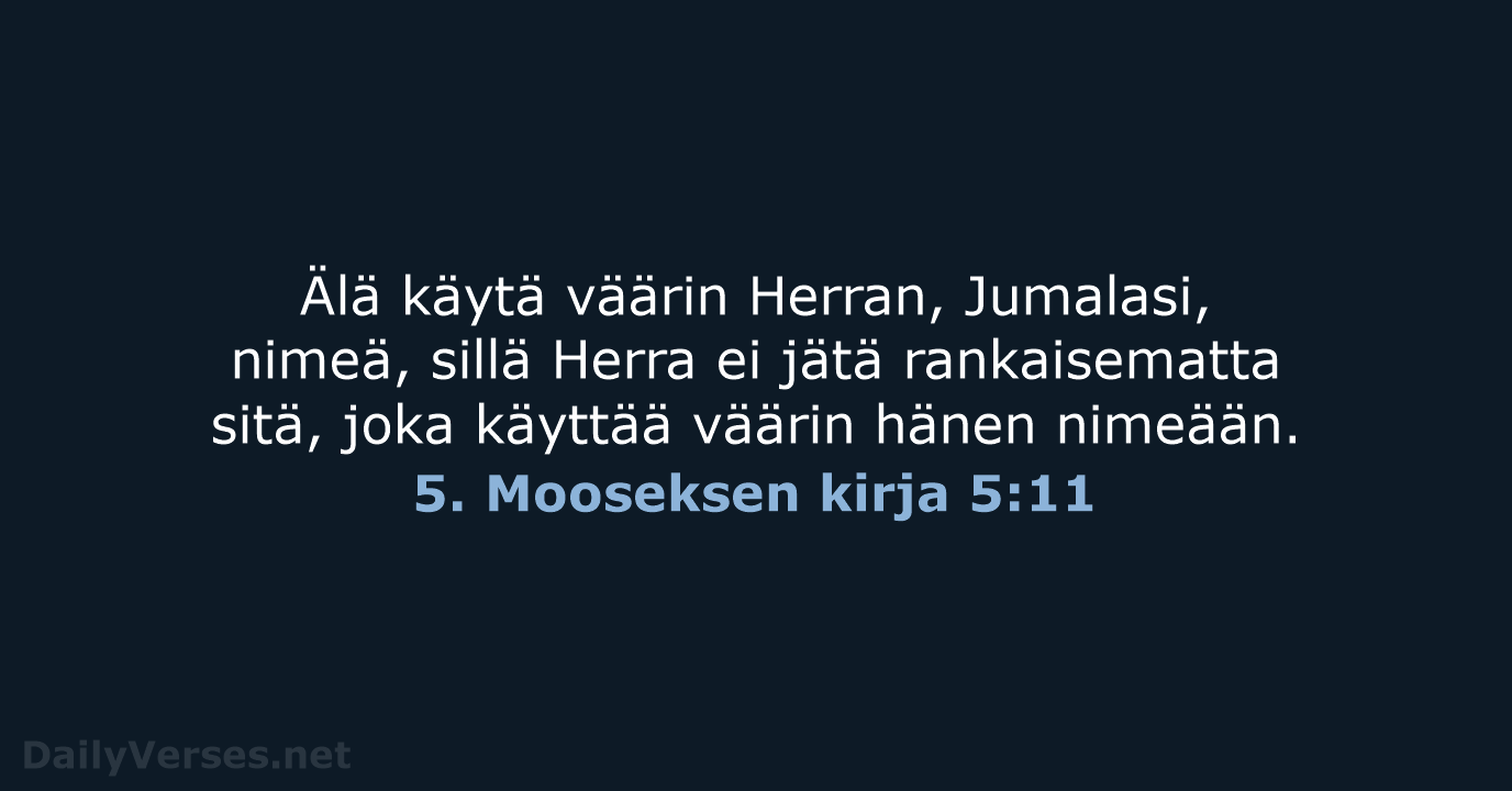5. Mooseksen kirja 5:11 - KR92