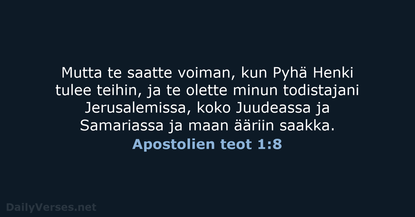 Apostolien teot 1:8 - KR92