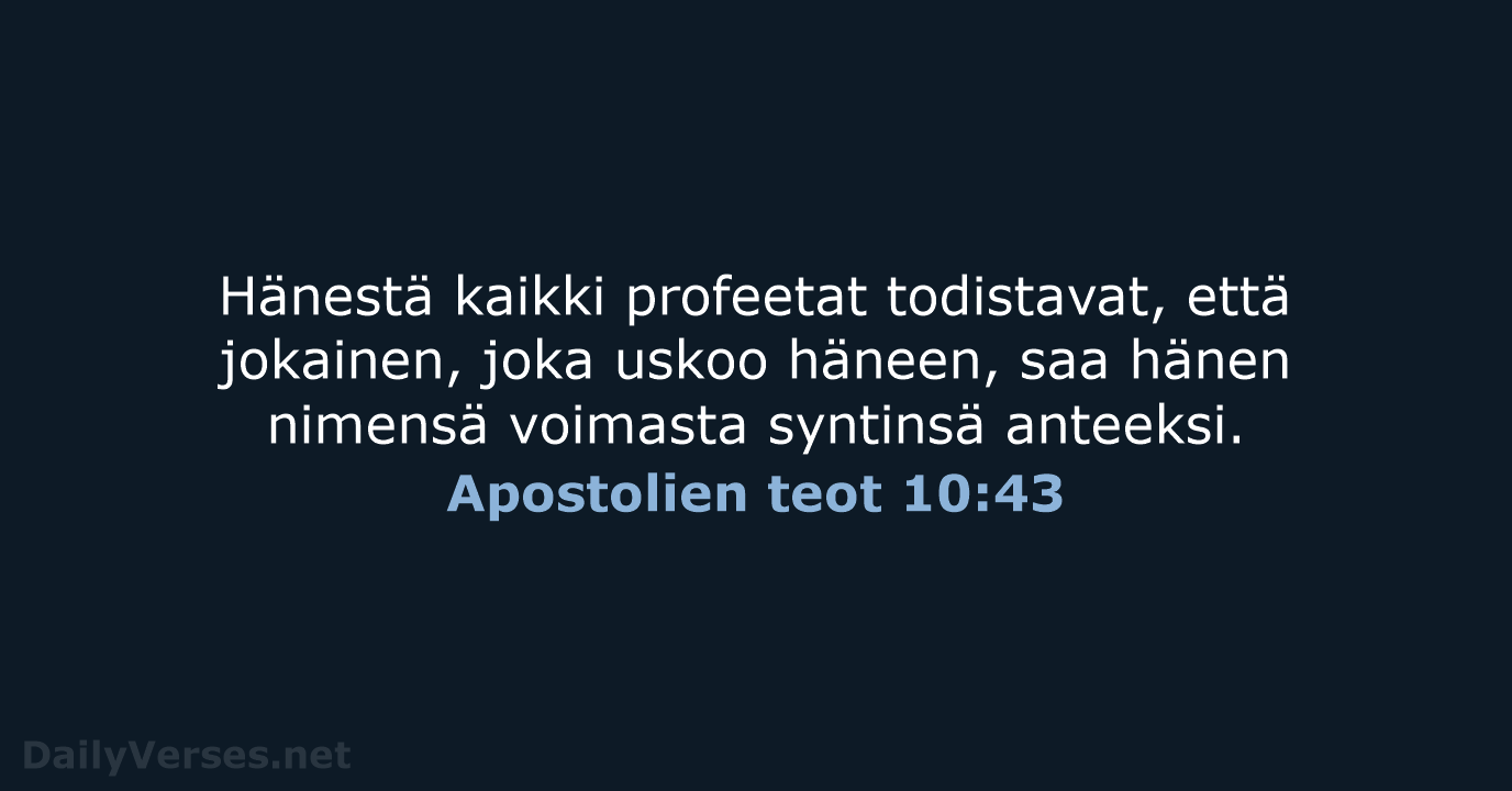 Apostolien teot 10:43 - KR92