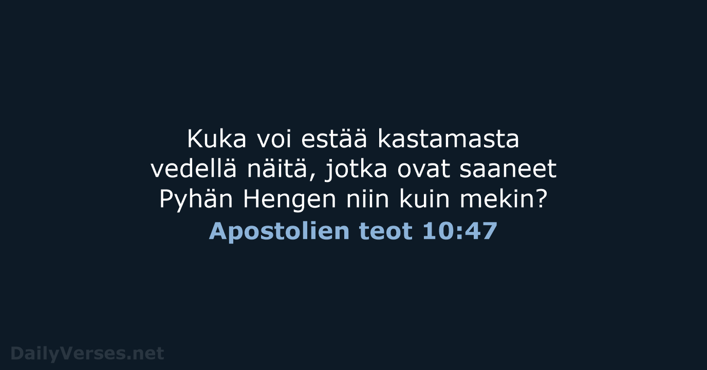 Apostolien teot 10:47 - KR92