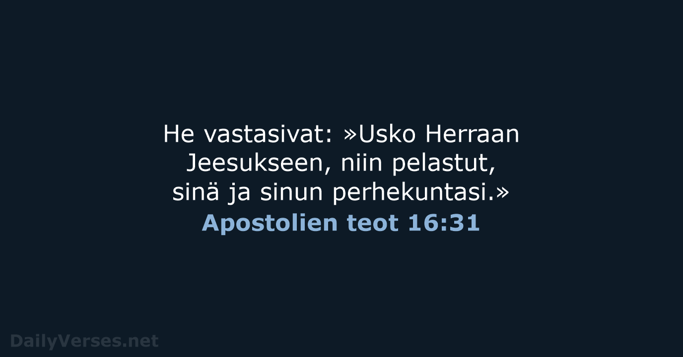 Apostolien teot 16:31 - KR92