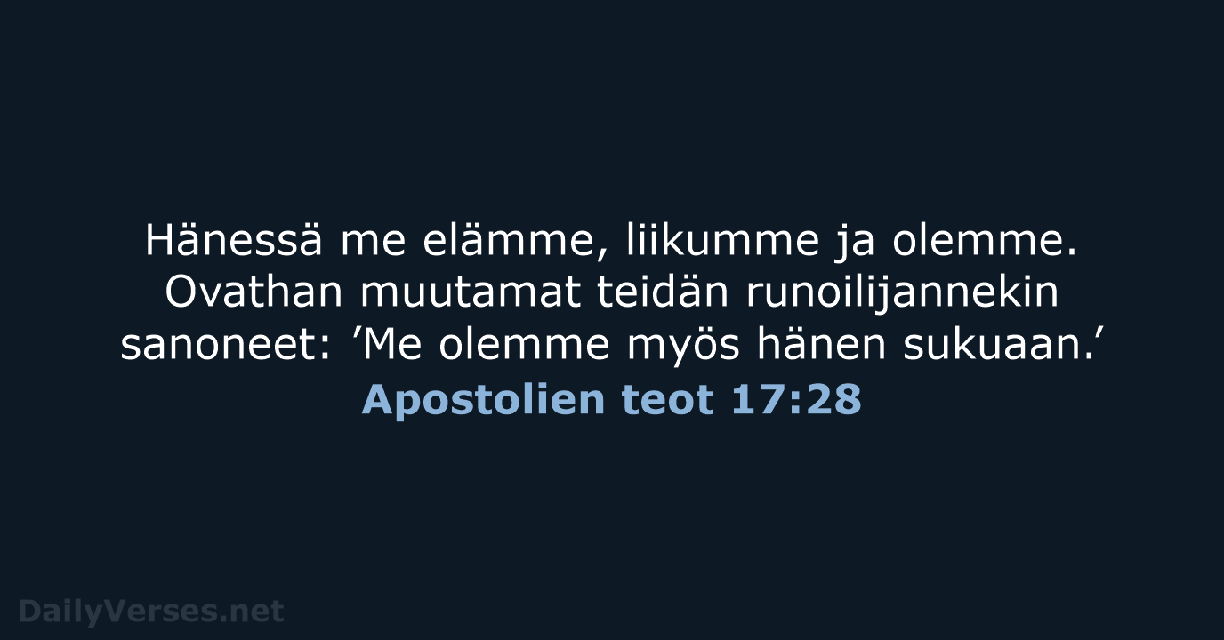 Apostolien teot 17:28 - KR92