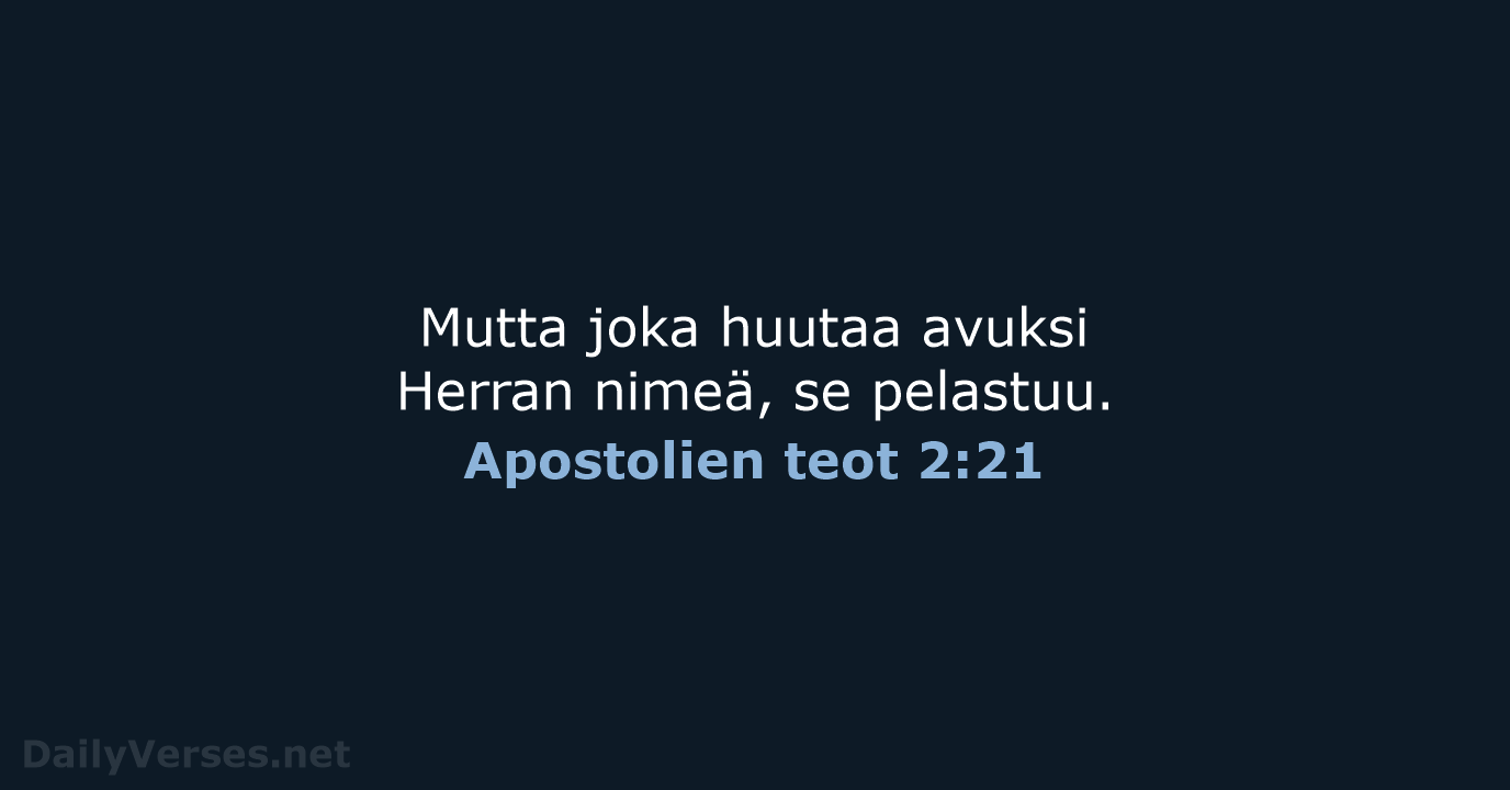 Apostolien teot 2:21 - KR92