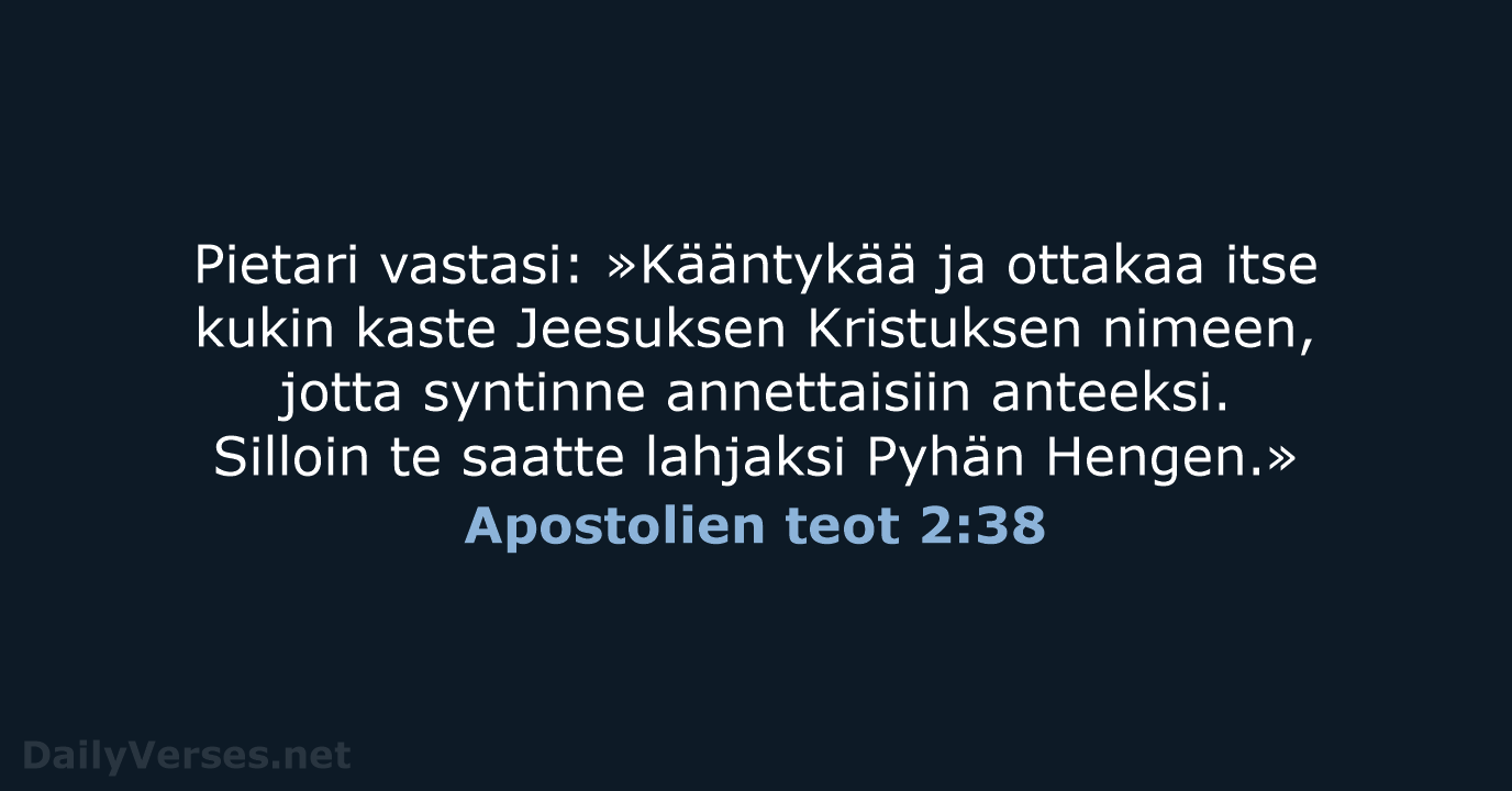 Apostolien teot 2:38 - KR92