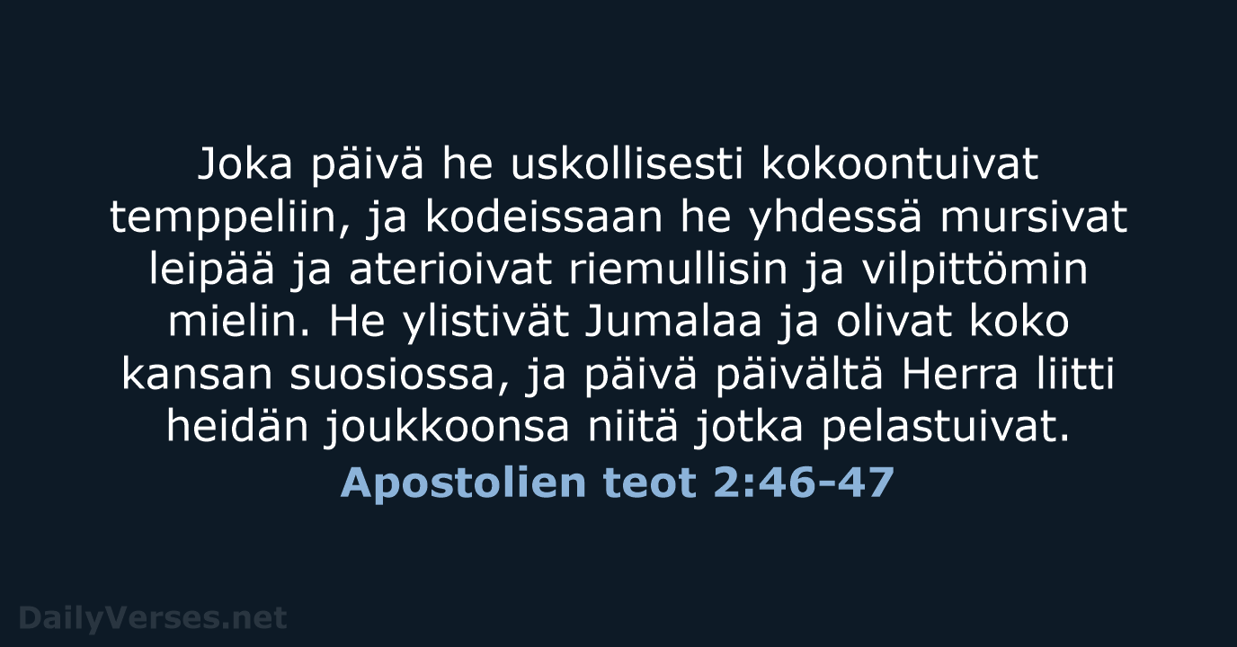 Apostolien teot 2:46-47 - KR92