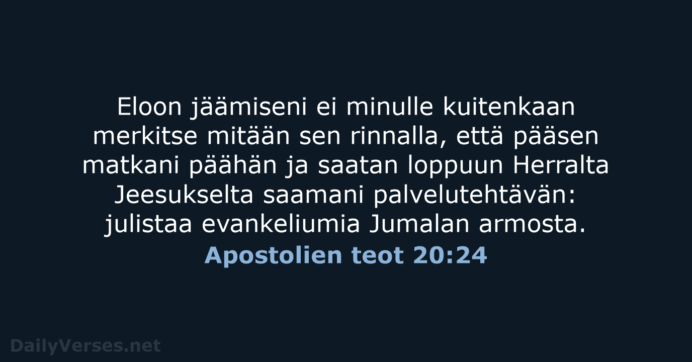 Apostolien teot 20:24 - KR92