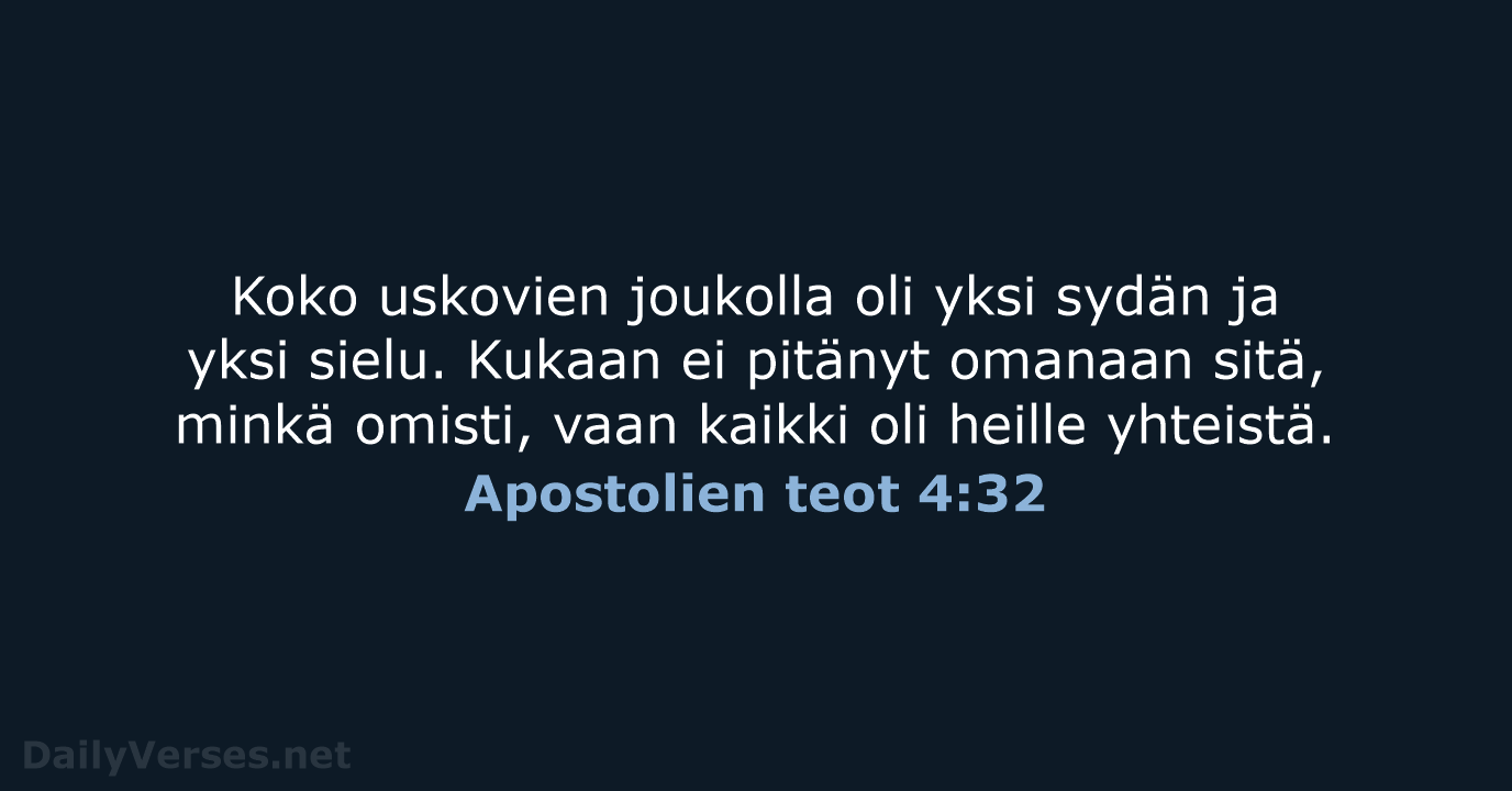 Apostolien teot 4:32 - KR92