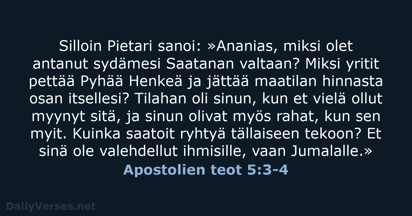 Apostolien teot 5:3-4 - KR92