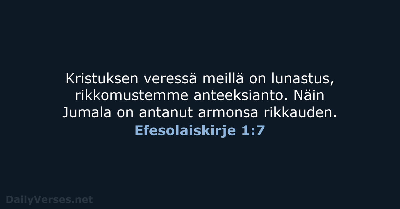 Efesolaiskirje 1:7 - KR92