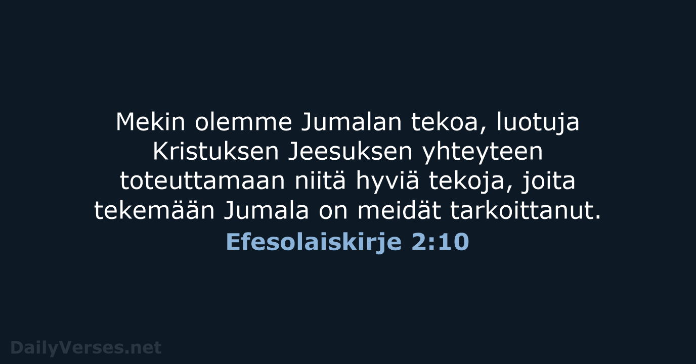 Efesolaiskirje 2:10 - KR92