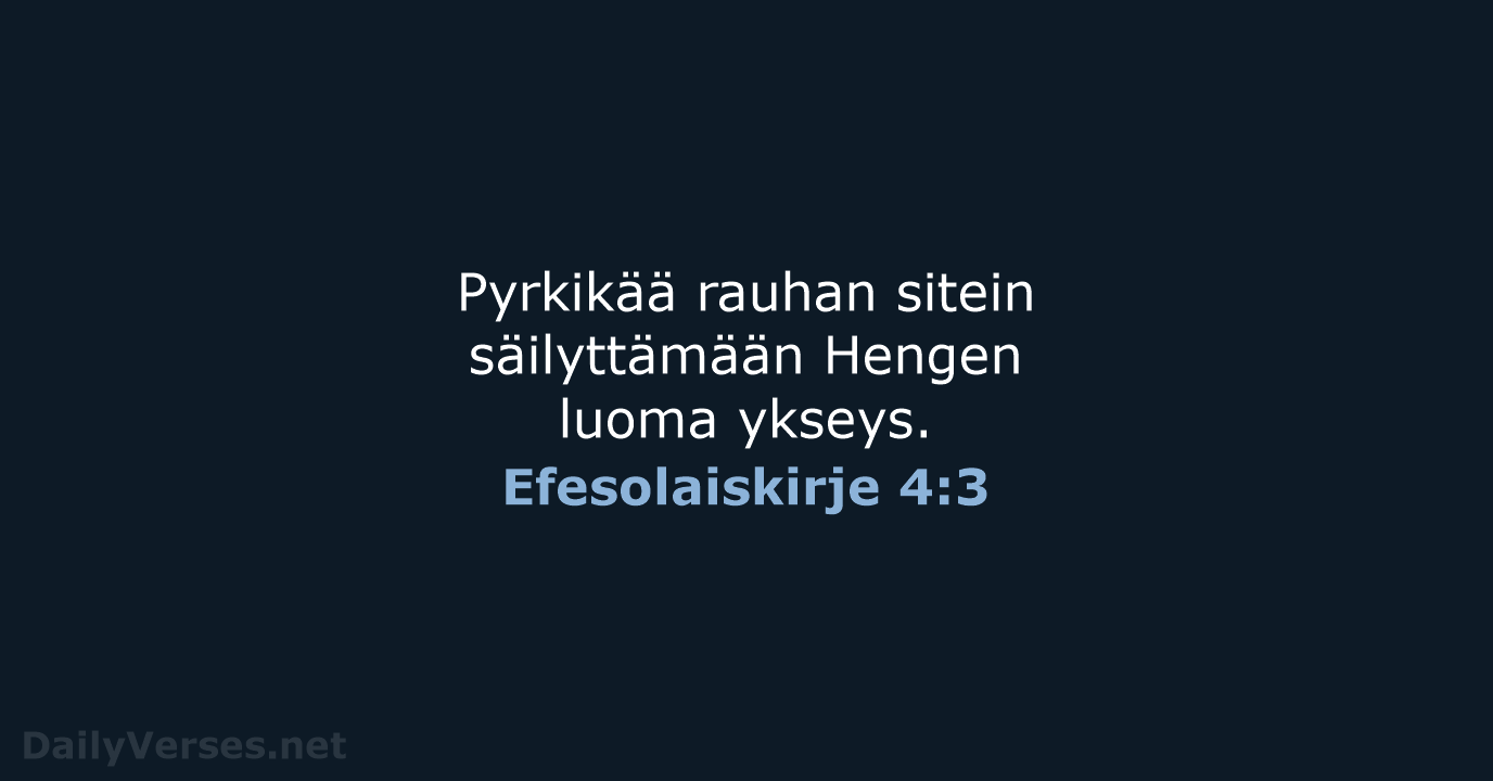 Efesolaiskirje 4:3 - KR92