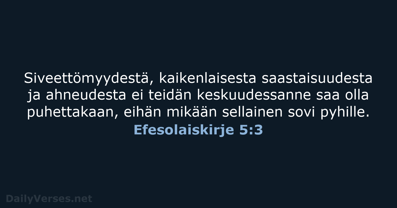 Efesolaiskirje 5:3 - KR92