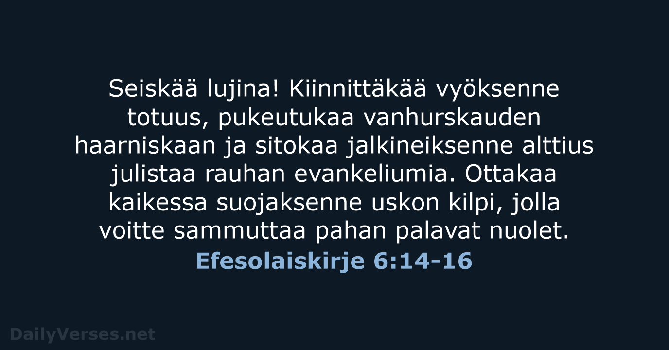 Efesolaiskirje 6:14-16 - KR92