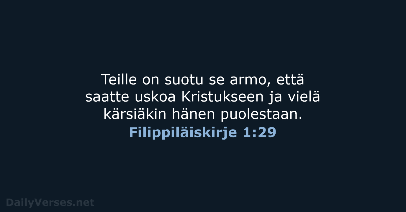 Filippiläiskirje 1:29 - KR92