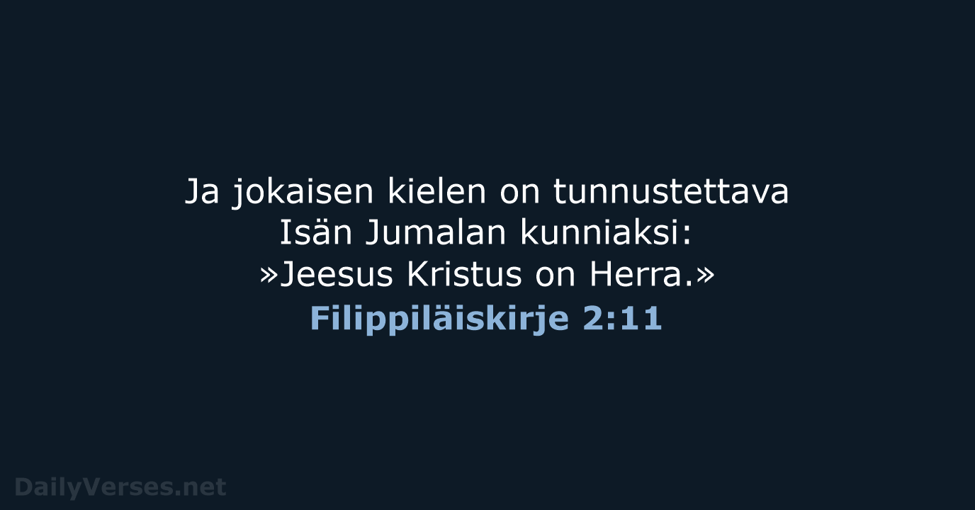 Filippiläiskirje 2:11 - KR92