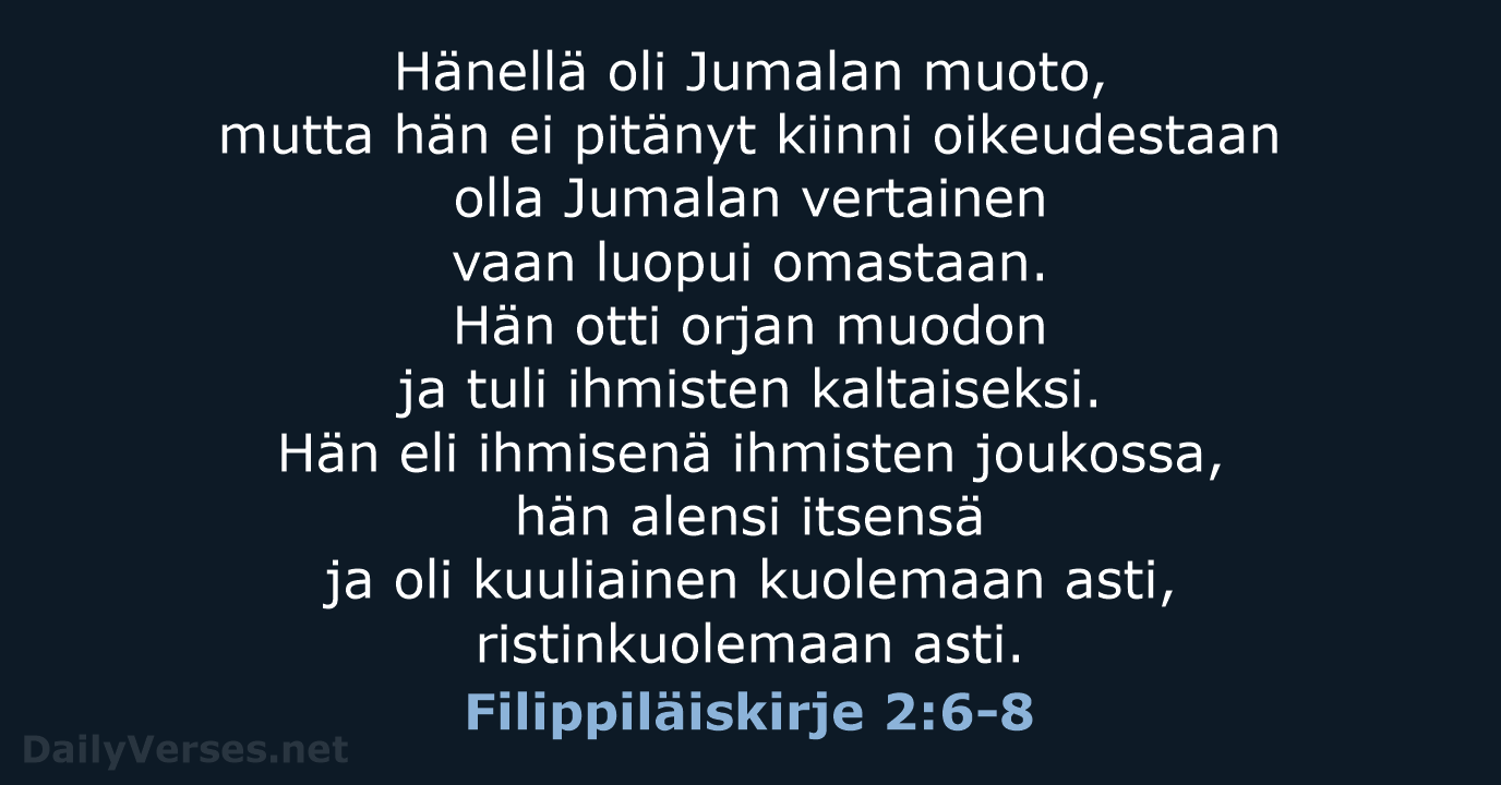 Filippiläiskirje 2:6-8 - KR92