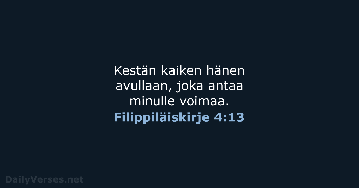 Filippiläiskirje 4:13 - KR92