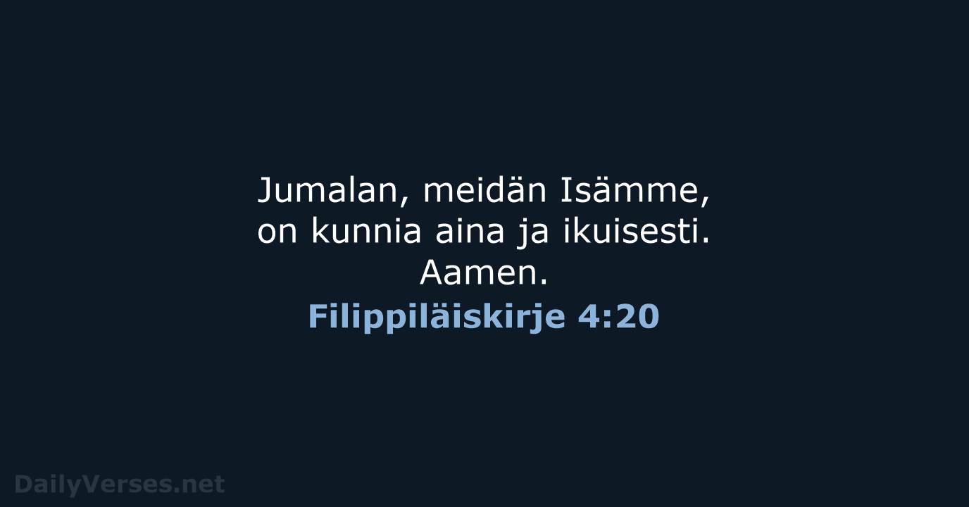 Filippiläiskirje 4:20 - KR92