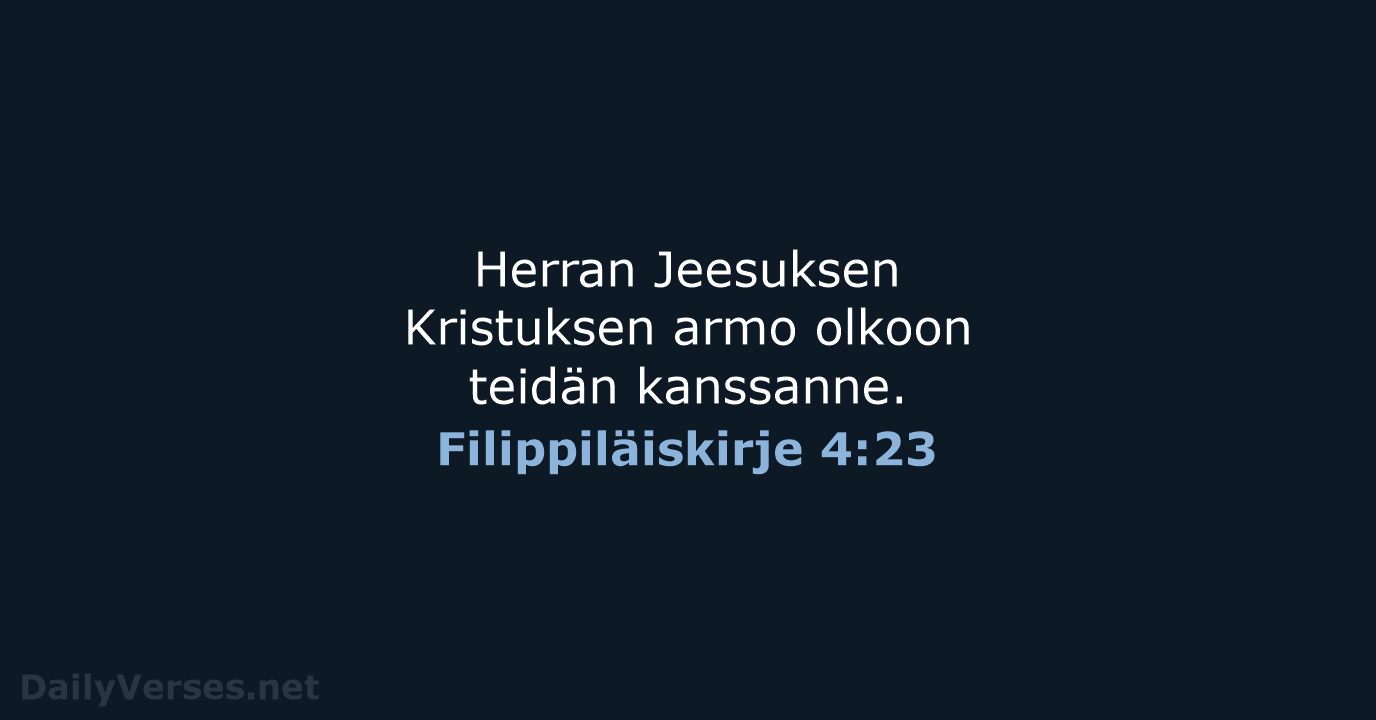 Filippiläiskirje 4:23 - KR92