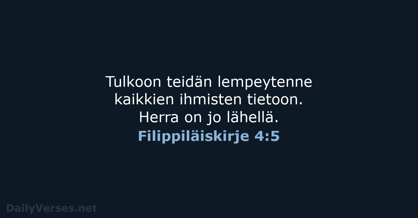 Filippiläiskirje 4:5 - KR92
