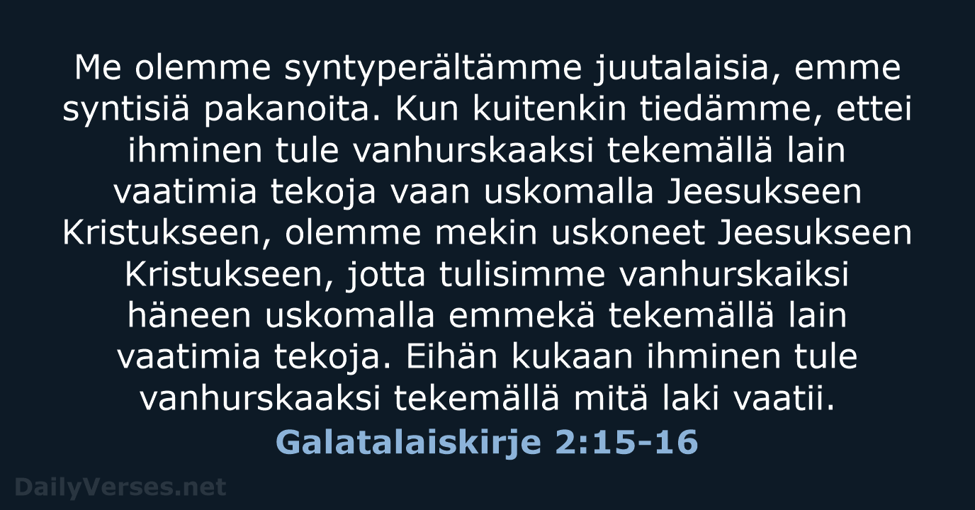 Galatalaiskirje 2:15-16 - KR92
