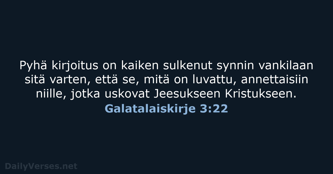 Galatalaiskirje 3:22 - KR92