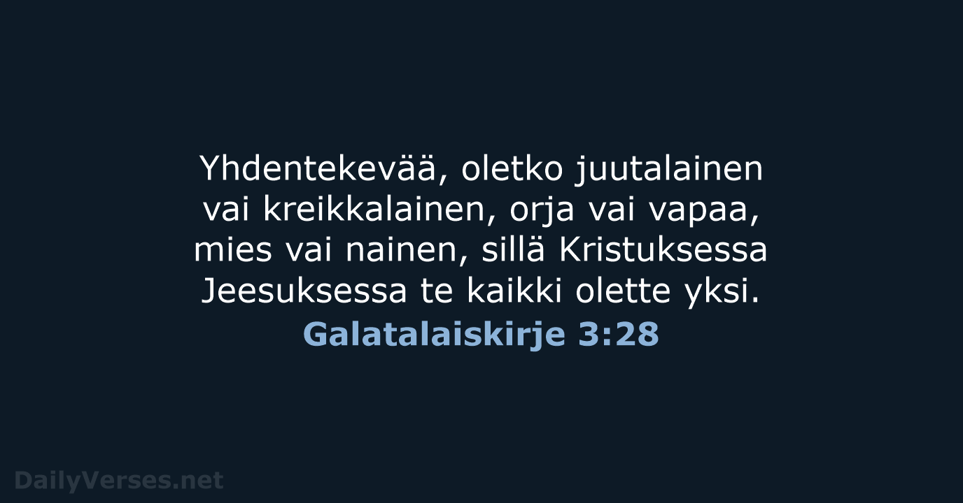 Galatalaiskirje 3:28 - KR92