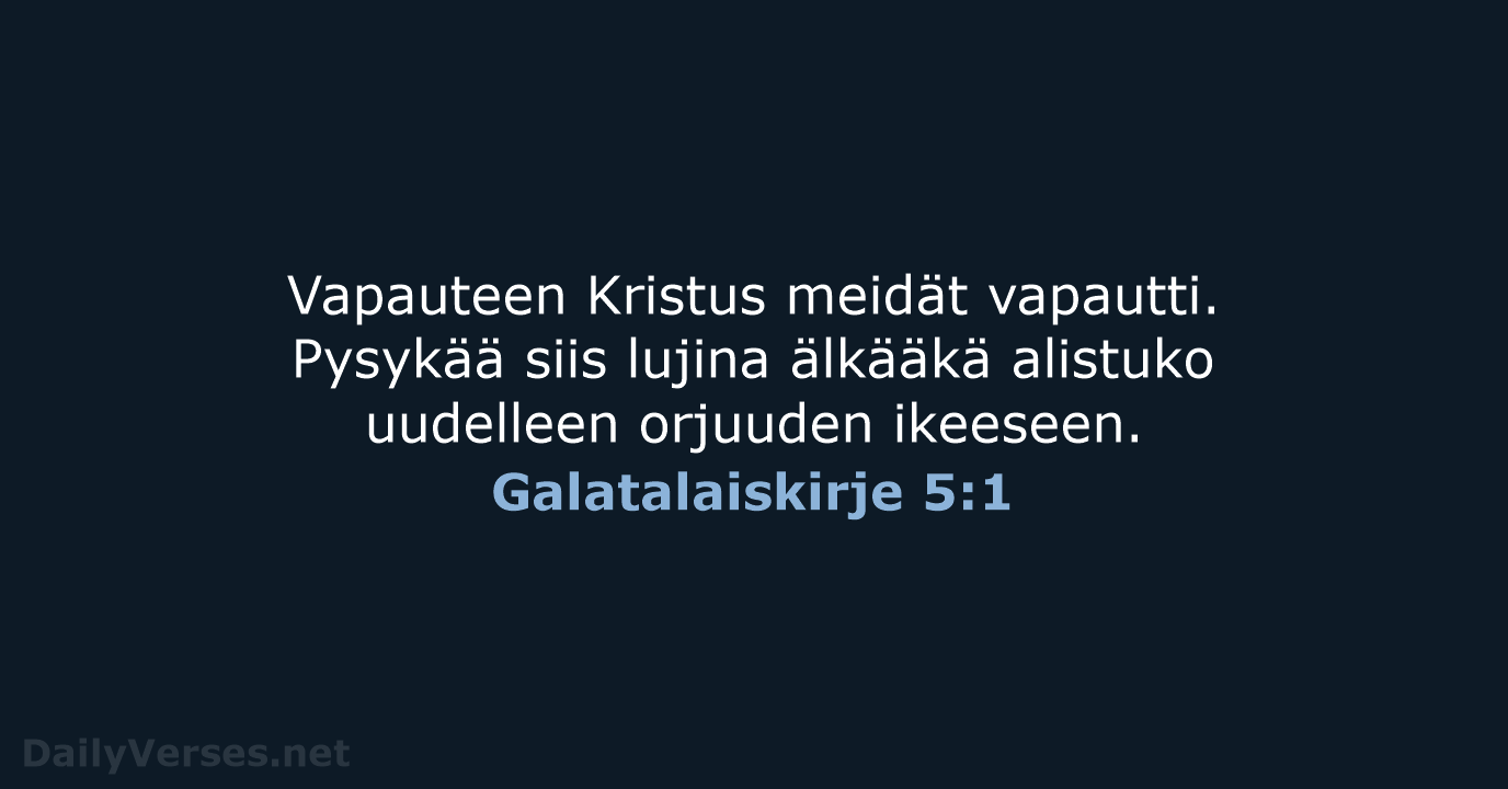 Galatalaiskirje 5:1 - KR92