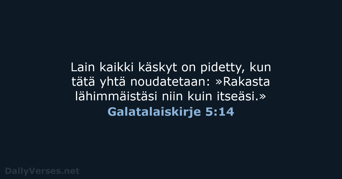 Galatalaiskirje 5:14 - KR92