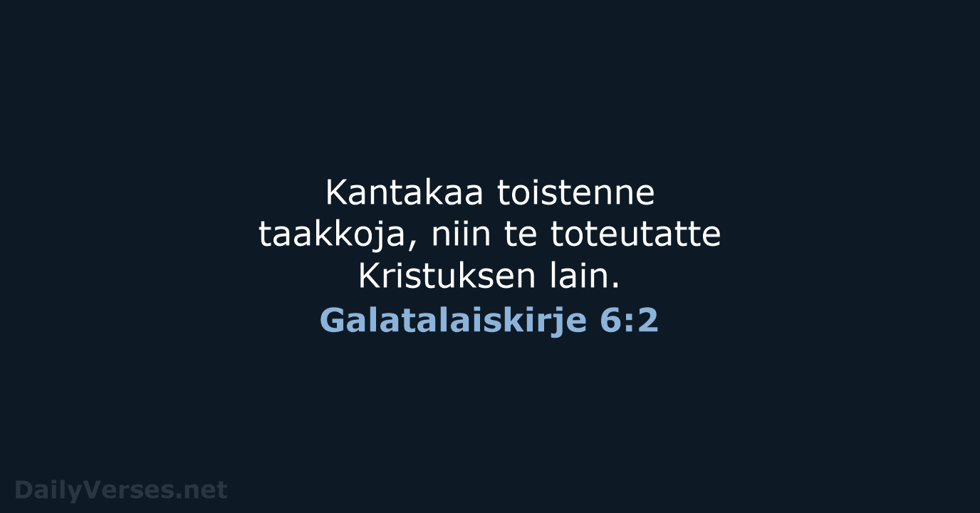 Galatalaiskirje 6:2 - KR92