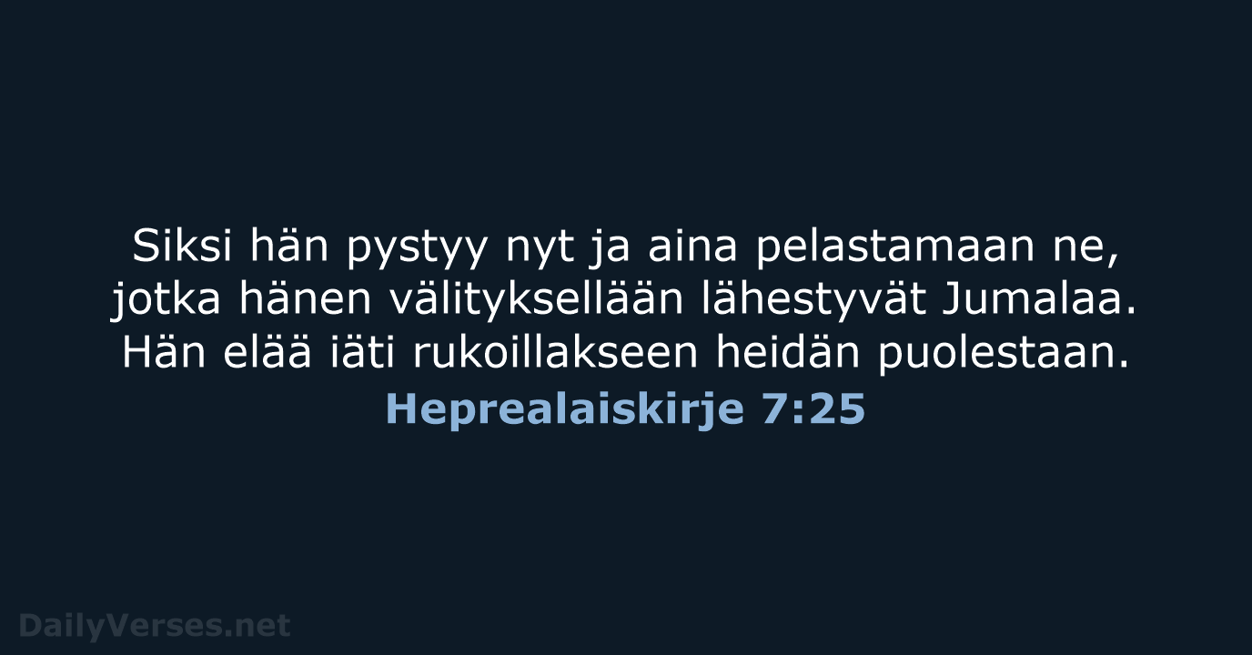 Heprealaiskirje 7:25 - KR92