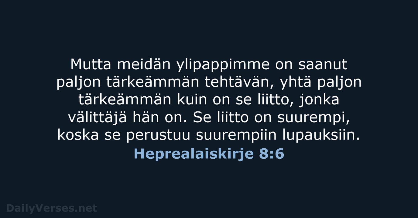 Heprealaiskirje 8:6 - KR92