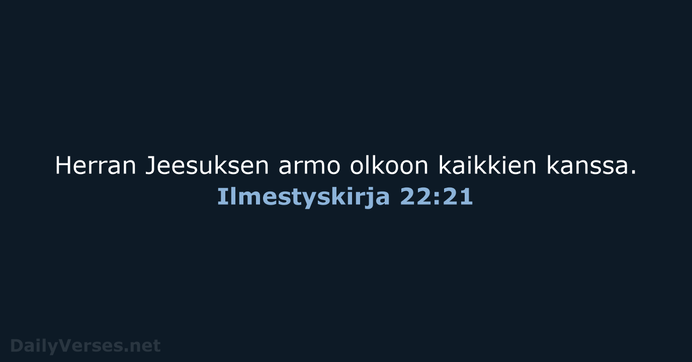 Ilmestyskirja 22:21 - KR92