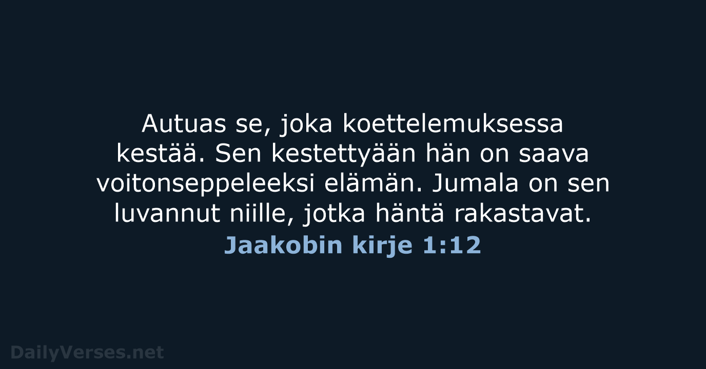 Jaakobin kirje 1:12 - KR92