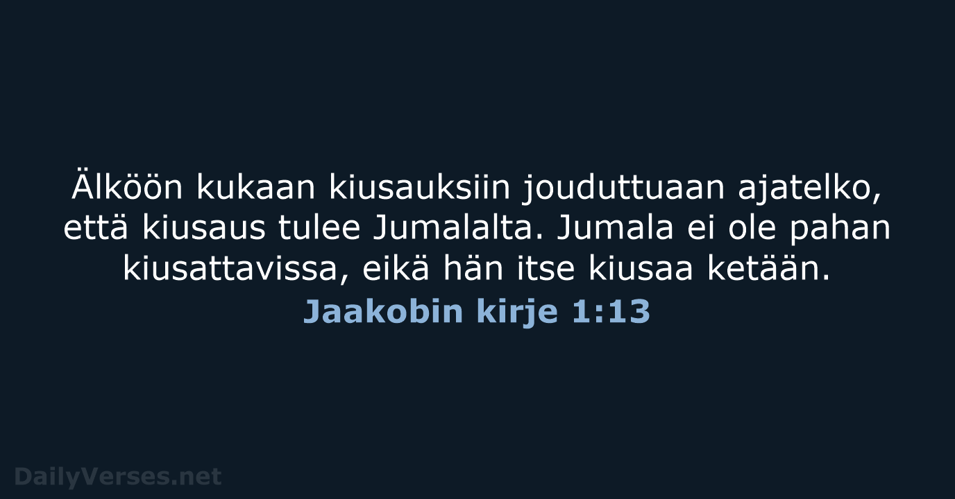 Jaakobin kirje 1:13 - KR92