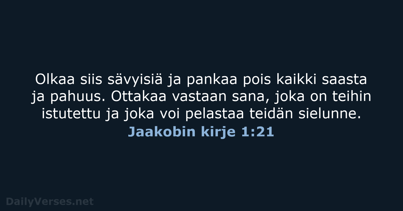 Jaakobin kirje 1:21 - KR92