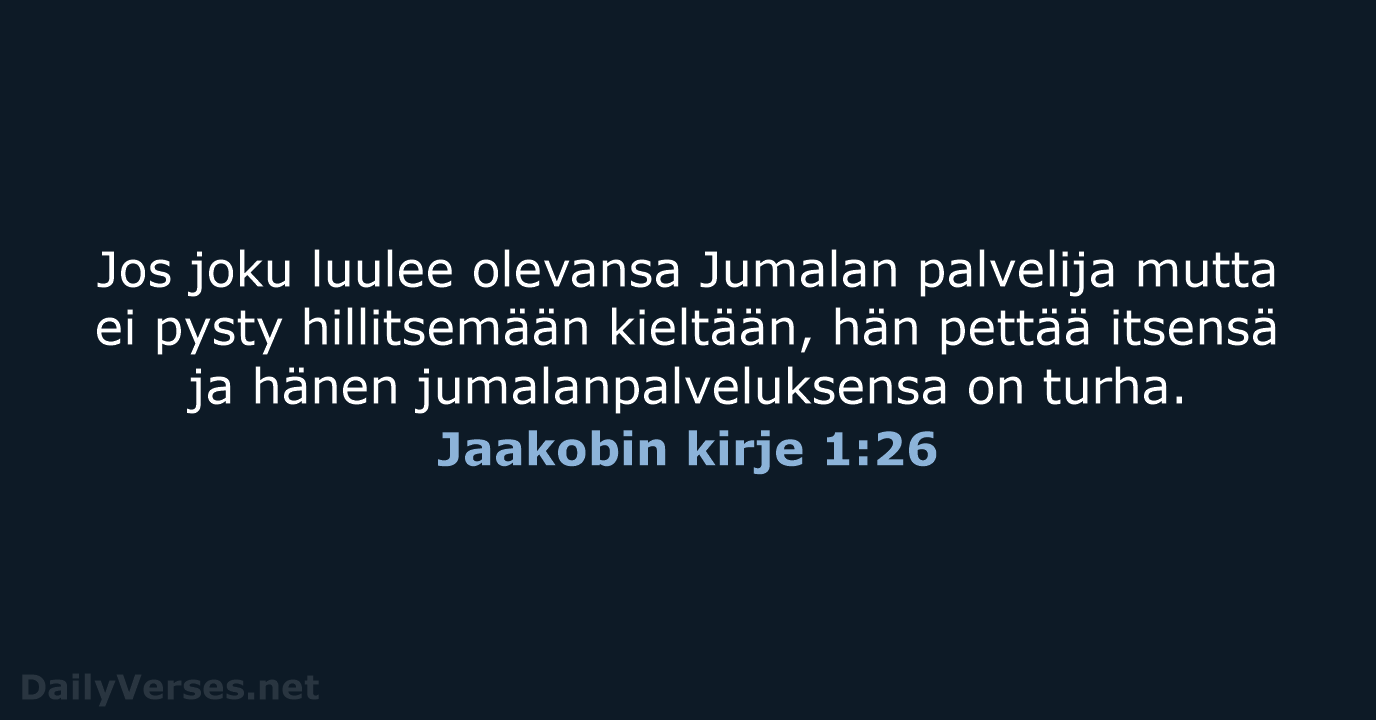 Jaakobin kirje 1:26 - KR92