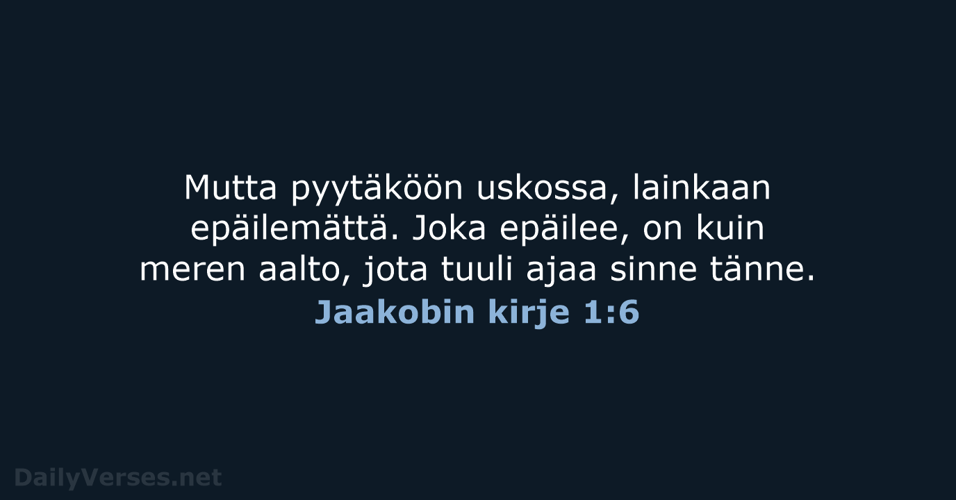 Jaakobin kirje 1:6 - KR92