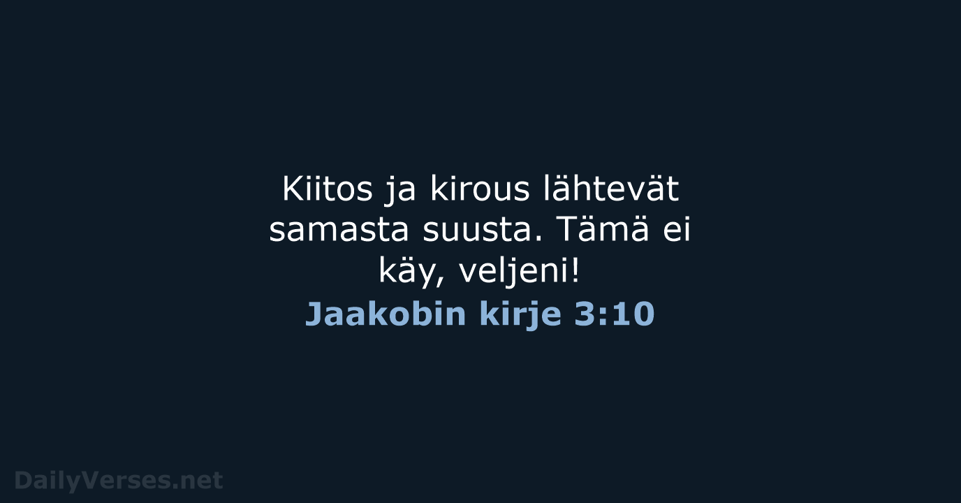Jaakobin kirje 3:10 - KR92