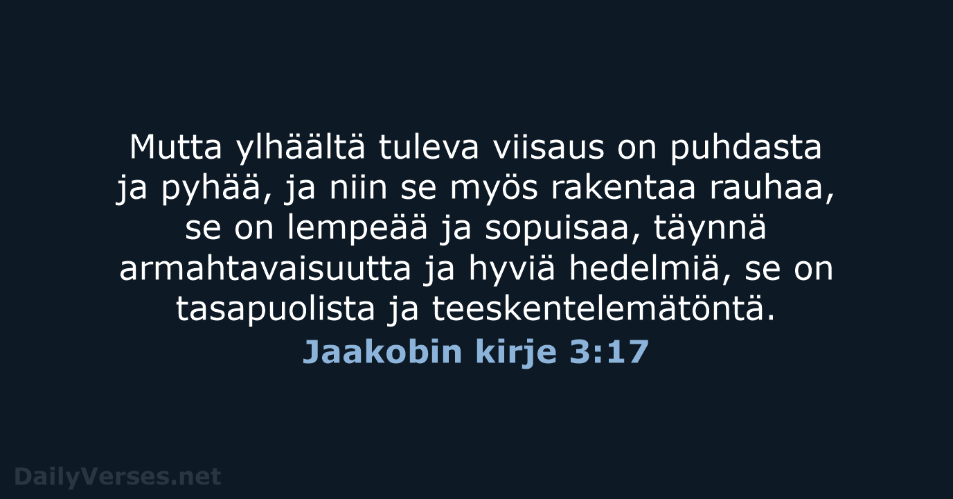 Jaakobin kirje 3:17 - KR92