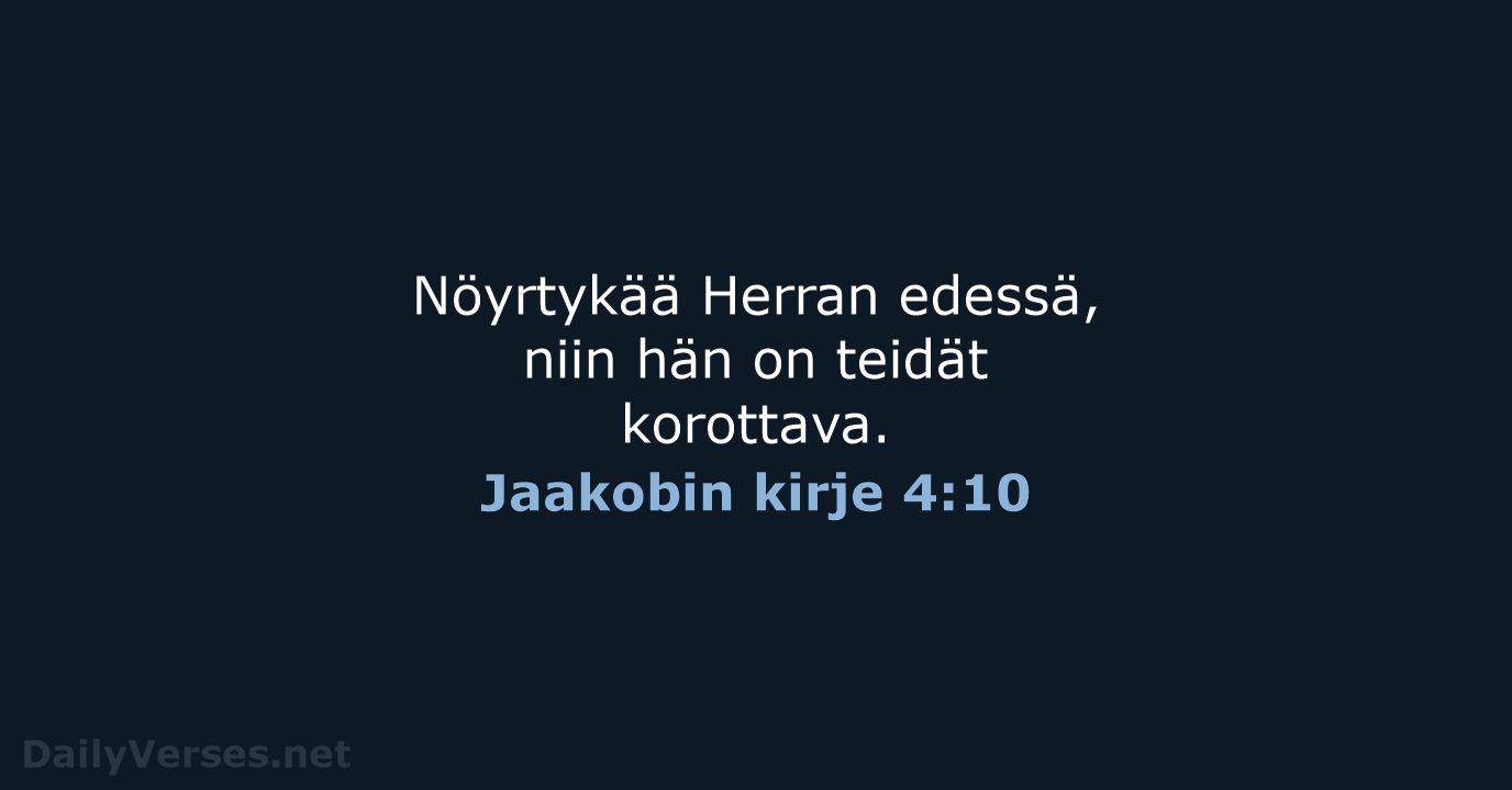 Jaakobin kirje 4:10 - KR92