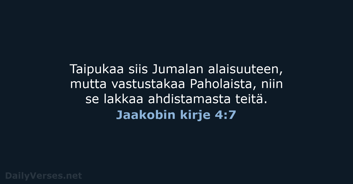 Jaakobin kirje 4:7 - KR92