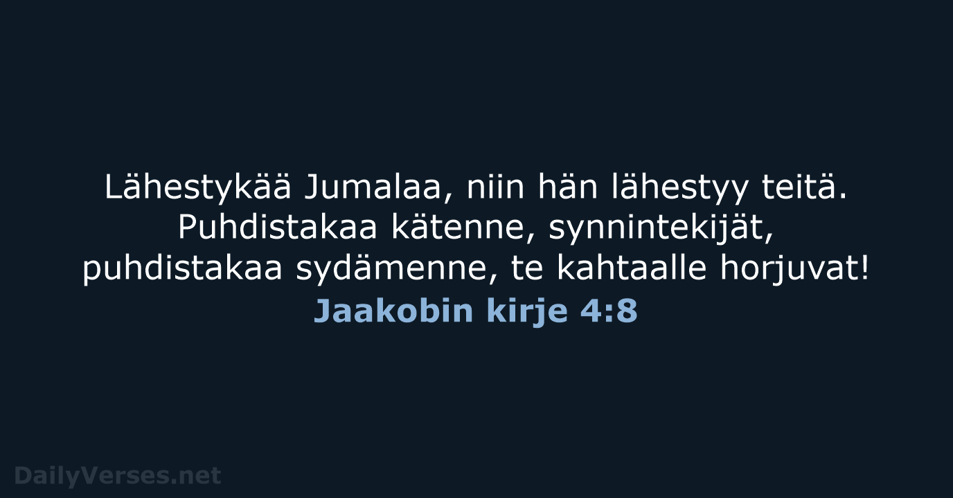 Jaakobin kirje 4:8 - KR92