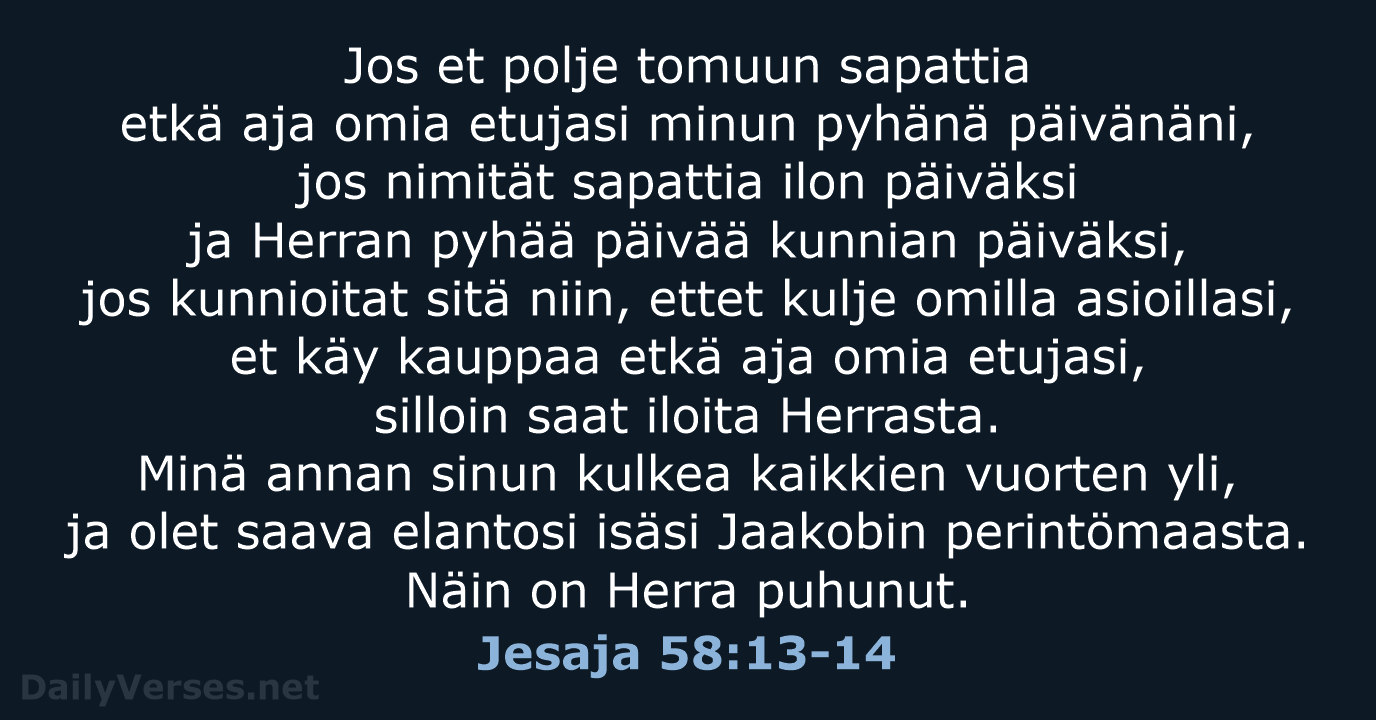 Jesaja 58:13-14 - KR92